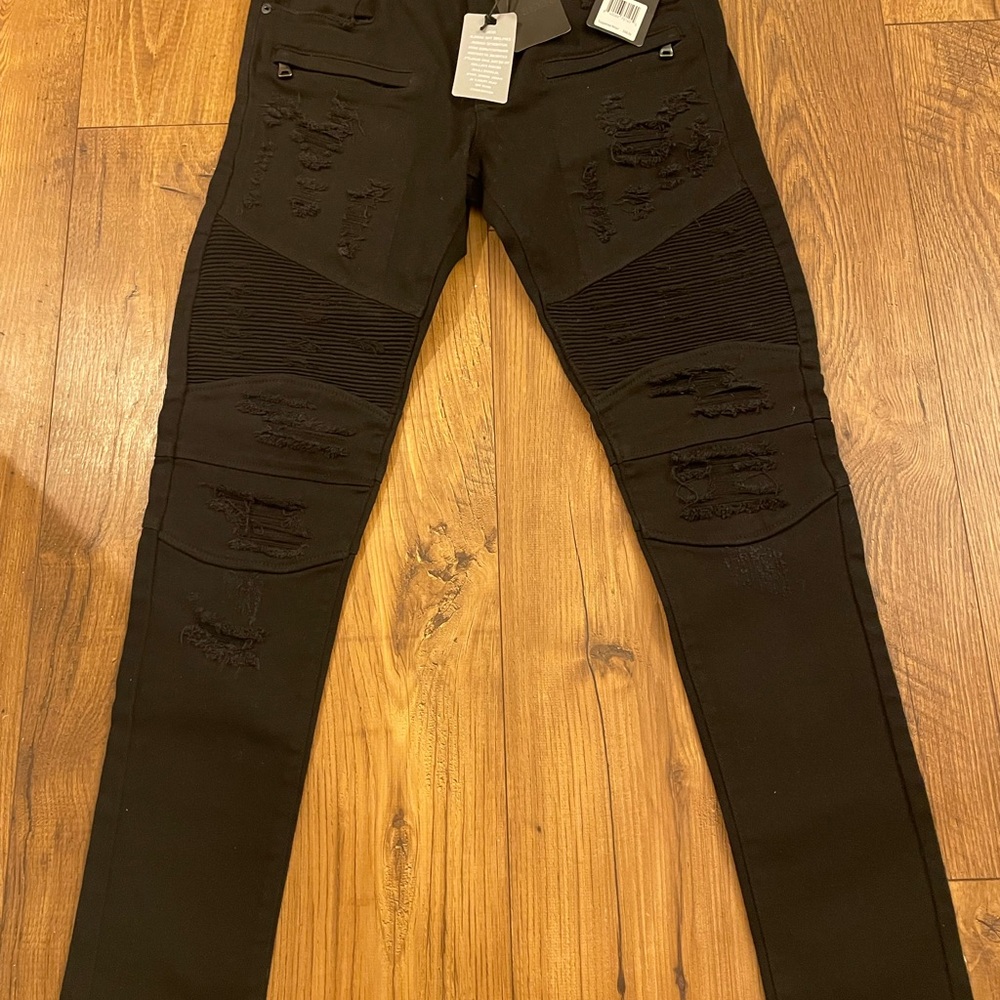 Mens New Black Decibel Jeans